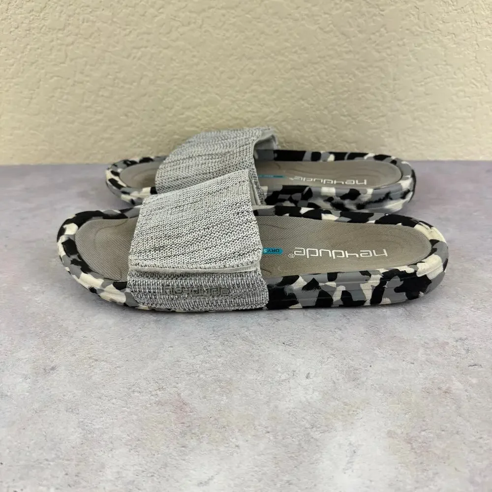 Hey Dude Phoenix Slide Mens 8 Tri Ghost Adjustable Comfort Sandals